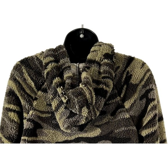 Derek Heart women's fleece hooded pullover, camoflauge print size L cropped NWT - Picture 4 of 9